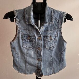 Bullhead Black Jeans Sleeveless Vest Medium